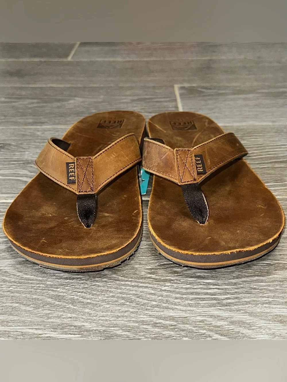 Reef Drift Classic Leather Flip Flop Sandals Brown Men’s 13 Casual Summer Beach